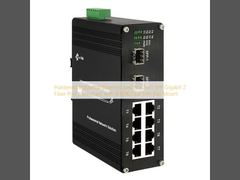 Bộ chuyển mạch Ethernet công nghiệp chịu lực 8 cổng SFP Gigabit 2 cổng quang tương thích IEEE8023at, gắn DIN Rail