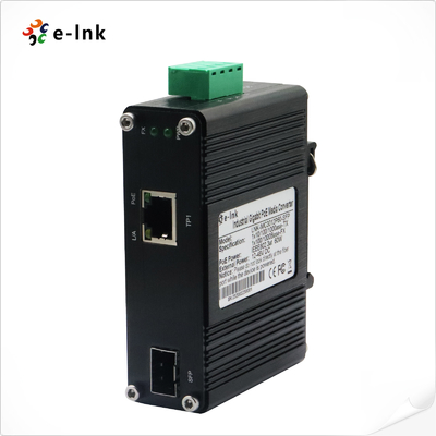 Auto MDI 95W PoE Media Converter 100/1000BASE-X SFP 48VDC
