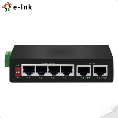 Industrial 4-Port PoE (250m Extend) + 2 Uplink Fast Ethernet Switch