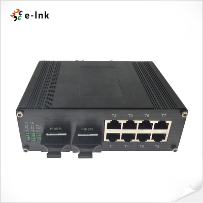 Din Rail Ethernet POE Switch 8 Ports 10 100Base-T 2 Ports 100BASE-FX Fiber Ethernet Switch