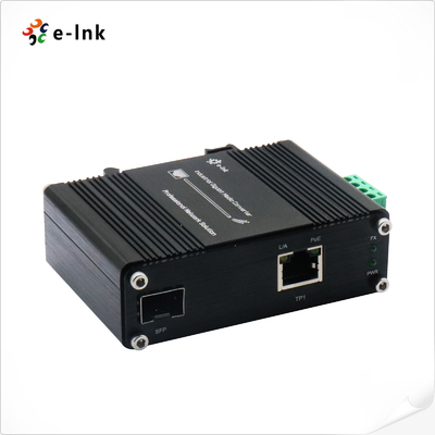 Auto MDI 95W PoE Media Converter 100/1000BASE-X SFP 48VDC