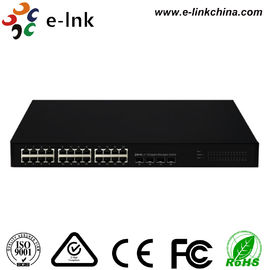 24 Port L3 Management Fiber Ethernet Switch , Ethernet Managed Network Switch