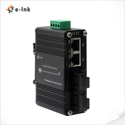Mini Industrial 2-Port Gigabit PoE+ + 2-Port Fiber Ethernet Switch -40~80°C