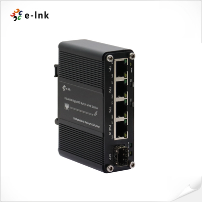 Industrial PoE Splitter Switch 4 Port Gigabit with SFP Fiber Uplink