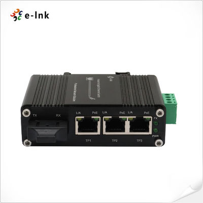 Mini Industrial PoE Switch 3 Port 10/100/1000T 802.3at + 1 Port 100/1000X SC Switch