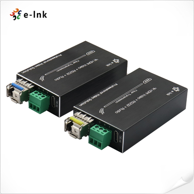 Bộ mở rộng cáp quang HDMI 4K Micro với RS232 & Âm thanh ngoài, Nguồn 5V DC Type-C