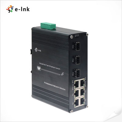 Lắp đặt DIN-Rail công nghiệp 6 cổng 10/100Base-TX + 3 cổng 100Base-FX