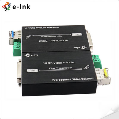 4K DVI Fiber Extender tín hiệu không nén 80km Range RS232 Control Anti-interference