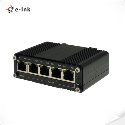 Bộ mở rộng PoE+ công nghiệp 1 cổng sang 4 cổng Gigabit PoE, nối tiếp 400m