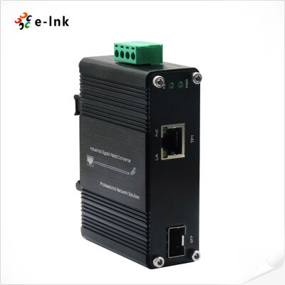 Chuyển đổi phương tiện truyền thông công nghiệp 2.5G PoE + với tăng cường điện áp 1xRJ45 1xSFP + 30W Output Wide Input Voltage 12-48VDC Plug and Play Setup