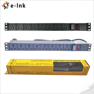 Nhôm T6 19 "1U 8 Cổng 3,68kW Bộ PDU Giá đỡ 10KA